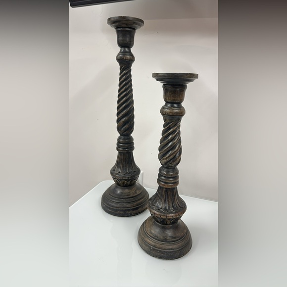 Cost Plus World Market Other - World Market Dark Brown Swirl Candle Holders large